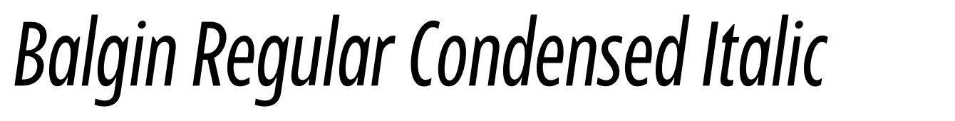 Balgin Regular Condensed Italic